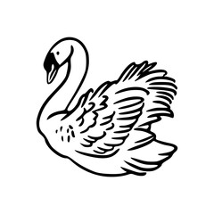simple elegant swan line art design