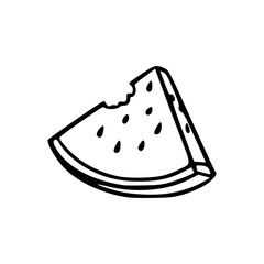 fresh watermelon with a bite vector