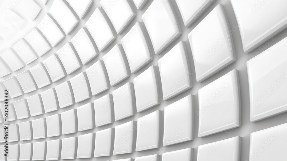 Poster white wall featuring multiple squares creating an intriguing grid pattern over a softly curved surfa