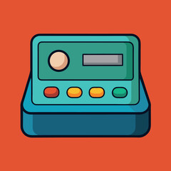 Fototapeta premium Control-panel-illustration-whit-solid-colour-outline. 