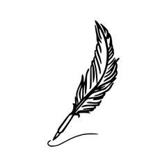 Obraz premium vintage writing feather vector