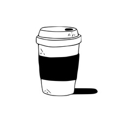 vector drawing of a paper coffee cup