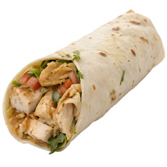 Grilled Chicken Wrap Roll Isolated on Transparent Background