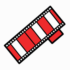 Fototapeta premium Film strip illustration whit solid colour outline 