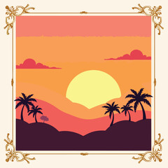 Obraz premium tropical beach vector illustration