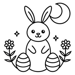 Obraz premium Easter bunny with easter eggs