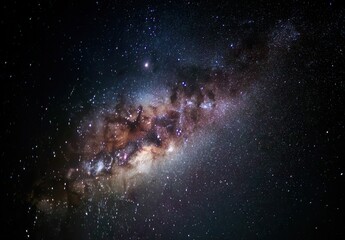 Breathtaking view of the Milky Way galaxy's colorful star-filled expanse captured against the night sky.