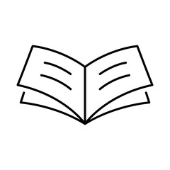 Open Book Line Icon. Education, E-Learning, School, College, Study, Knowledge Icons Editable Stroke Vector Illustration