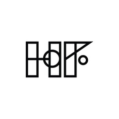 HF monogram logo design letter text name symbol monochrome logotype alphabet character simple logo