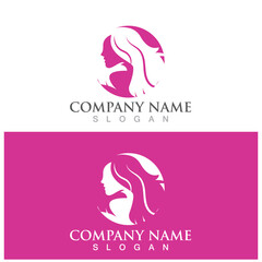 beauty woman logo and vector template