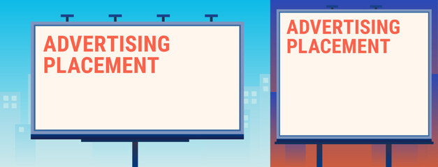 street advertising, blank billboard template, vector flat illustration,