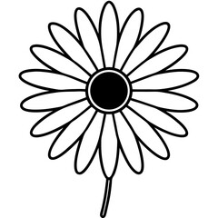 A simple vector silhouette of a daisy 