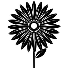 A simple vector silhouette of a daisy 