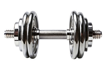 Naklejka premium Black dumbbell isolated on white background for fitness and strength training . Dumbell illustration on white