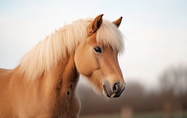 Obraz premium Portrait of a Light Brown Horse with Blonde Mane