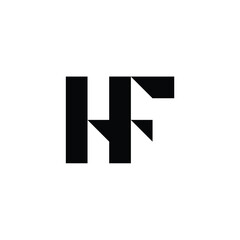 HF monogram logo design letter text name symbol monochrome logotype alphabet character simple logo