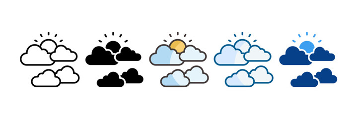 Foggy Morning Icon Set Multiple Style Collection