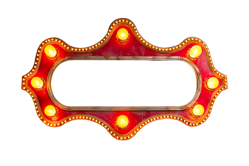 Vintage Marquee Sign Frame with Glowing Lights