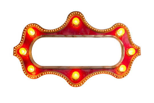 Vintage Marquee Sign Frame with Glowing Lights