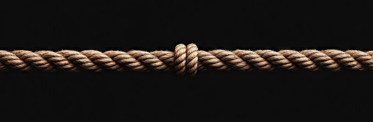 A close-up view of a twisted natural fiber rope against a dark background. showcasing its texture and detail. ideal for use in design. crafts. and outdoor activities