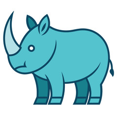 Fototapeta premium Rhino-illustration-whit-solid-colour-outline 