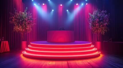 High-end podium with glowing surfaces, designed to stand out in any prestigious event