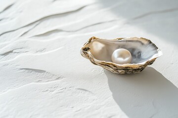 Naklejka premium Elegant pearl nestled in soft warm sand