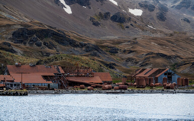 Stromness an abandoned whaling station on the northern coast of South Georgia Island in the South...