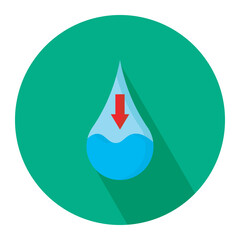 Low water icon vector design illustration, reduce water consumption icon vector design illustration. 