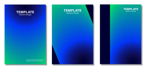 Naklejka premium Gradient abstract shapes cover collection.