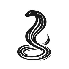 Fototapeta premium Graphic style snake, black and white, wildlife symbol, with copy space