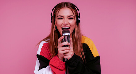 Woman Singing with Joy