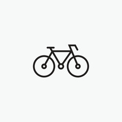 Fototapeta premium Bicycle icon in thin line style. Bike, car, cycle, gear, Vector illustration graphic design