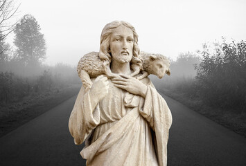 Fototapeta premium Jesus Christ is the good shepherd 