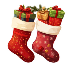 Christmas stockings overflowing with presents joyful holiday spirit