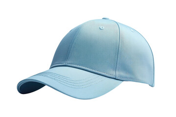 Fototapeta premium Stylish light blue baseball cap perfect for summer casual style against a black background