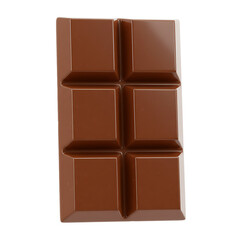 Fototapeta premium Close-up of a rich dark chocolate bar on transparent background, PNG.