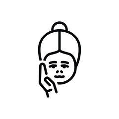 Black line icon for tooth ache