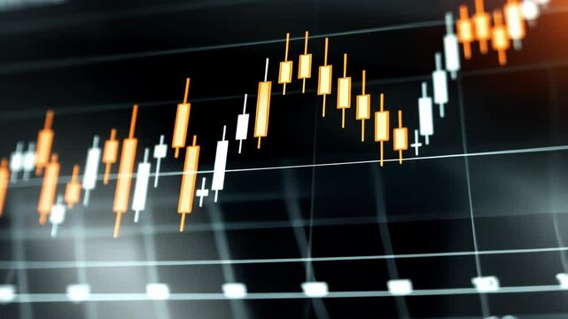 Dynamic financial chart analysis showcasing candlestick patterns and market trends, highlighting investment opportunities and data insights