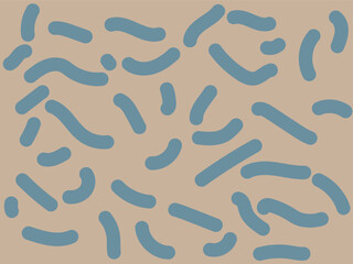 Abstract Hand Drawn Blue Dash Pattern on Beige Background Minimalist Design
