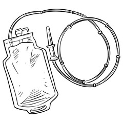 blood bag handdrawn illustration