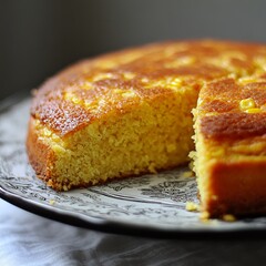 A Slice of Golden Corn Cake