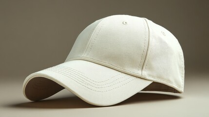 Cream baseball cap, angled view