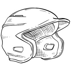 baseball helmet handdrawn illustration