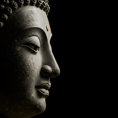 Lord Buddha Face on Vesak Day – Serene Buddhist Portrait for Spiritual and Cultural Themes