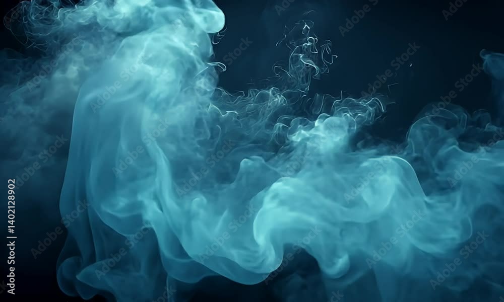 Wall mural dynamic waves of water creating bubbles and foam in a deep blue ocean environment with mystical atmo