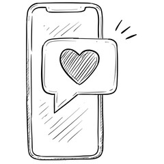 love chatting handdrawn illustration