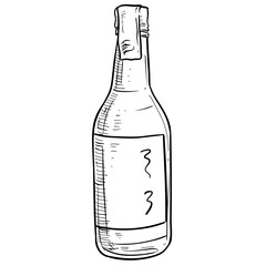 beer bottle handdrawn illustration