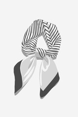 Black white stripe colored scarf Fashion acsessories.issoated on white