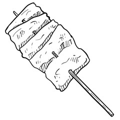 dakkochi satay handdrawn illustration